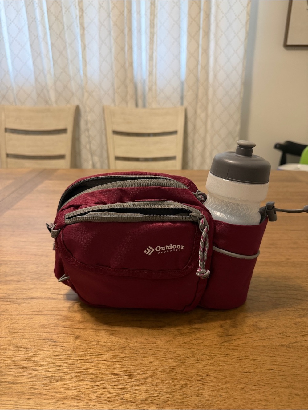Women’s Maroon Waist Pack with Bottle Holder